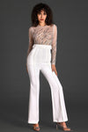 Samanta Transparent Mesh Sequin Bead Jumpsuit