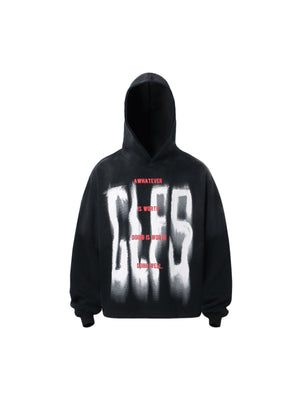 1984 Gradient Letter Distressed Pullover Hoodie