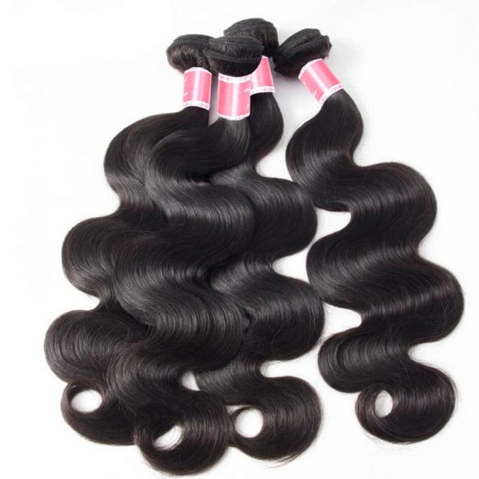 Malaysian Body Wave 4 Bundles With 13X4 Ear To Ear Lace Frontal Natural Color hermosahair