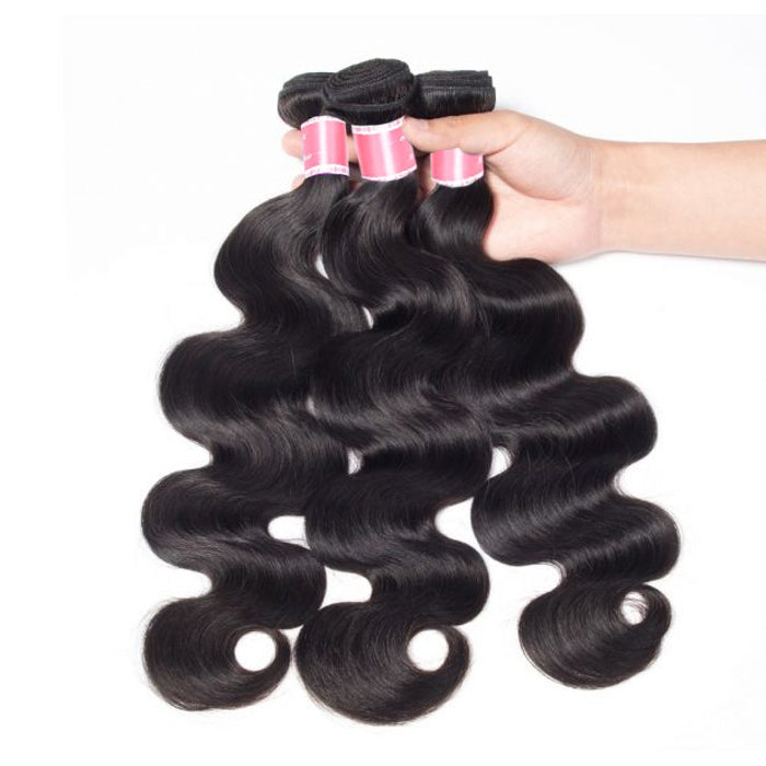 Peruvian Body Wave 4 Bundles With 13x4 Lace Frontal 10A Virgin Human Hair Bundles With Frontal Deal hermosahair