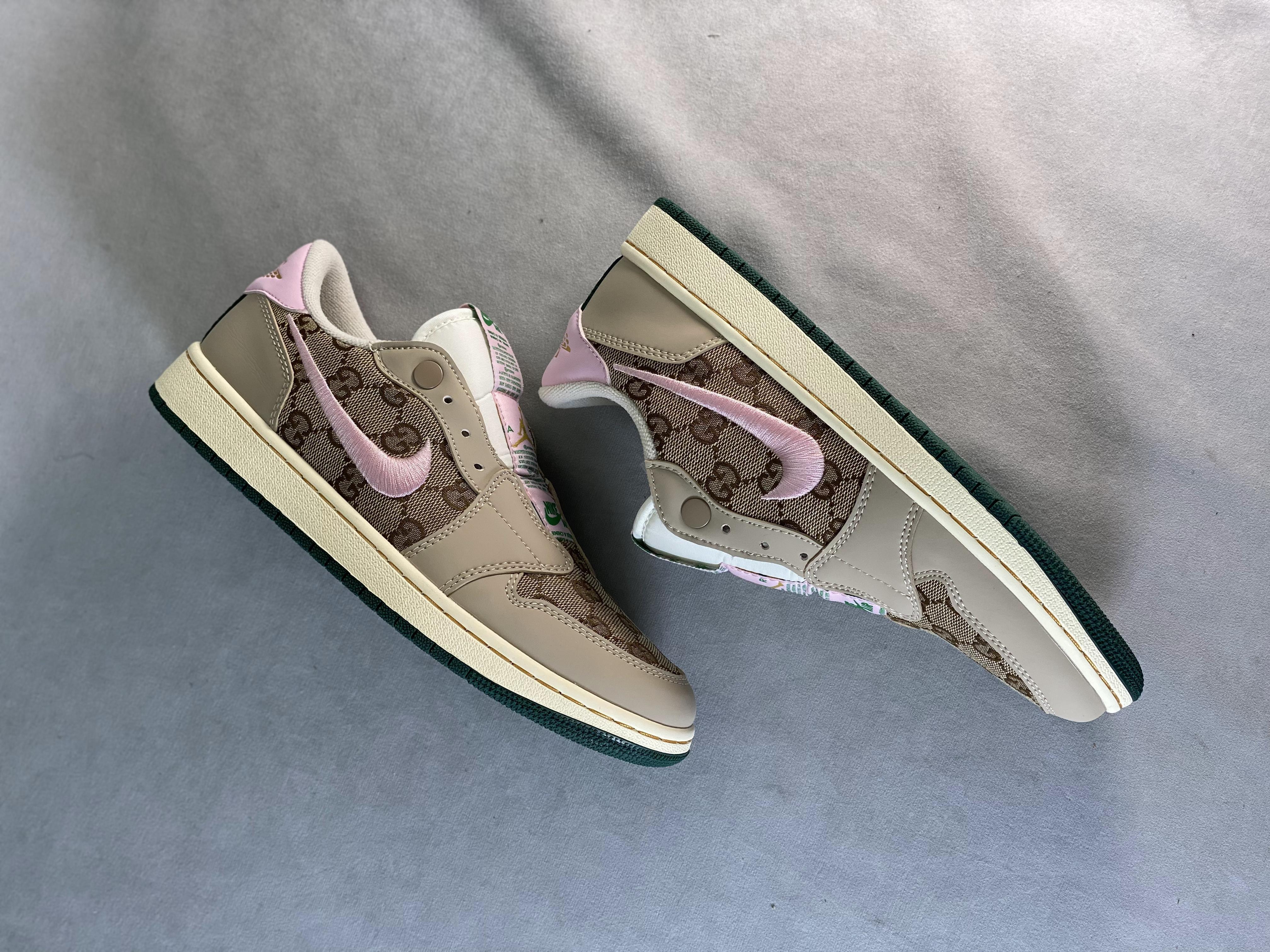 Custom GG x Air Jordan 1 Retro Low Slip AJ1 AV3918-398 - sneakerhypesusa