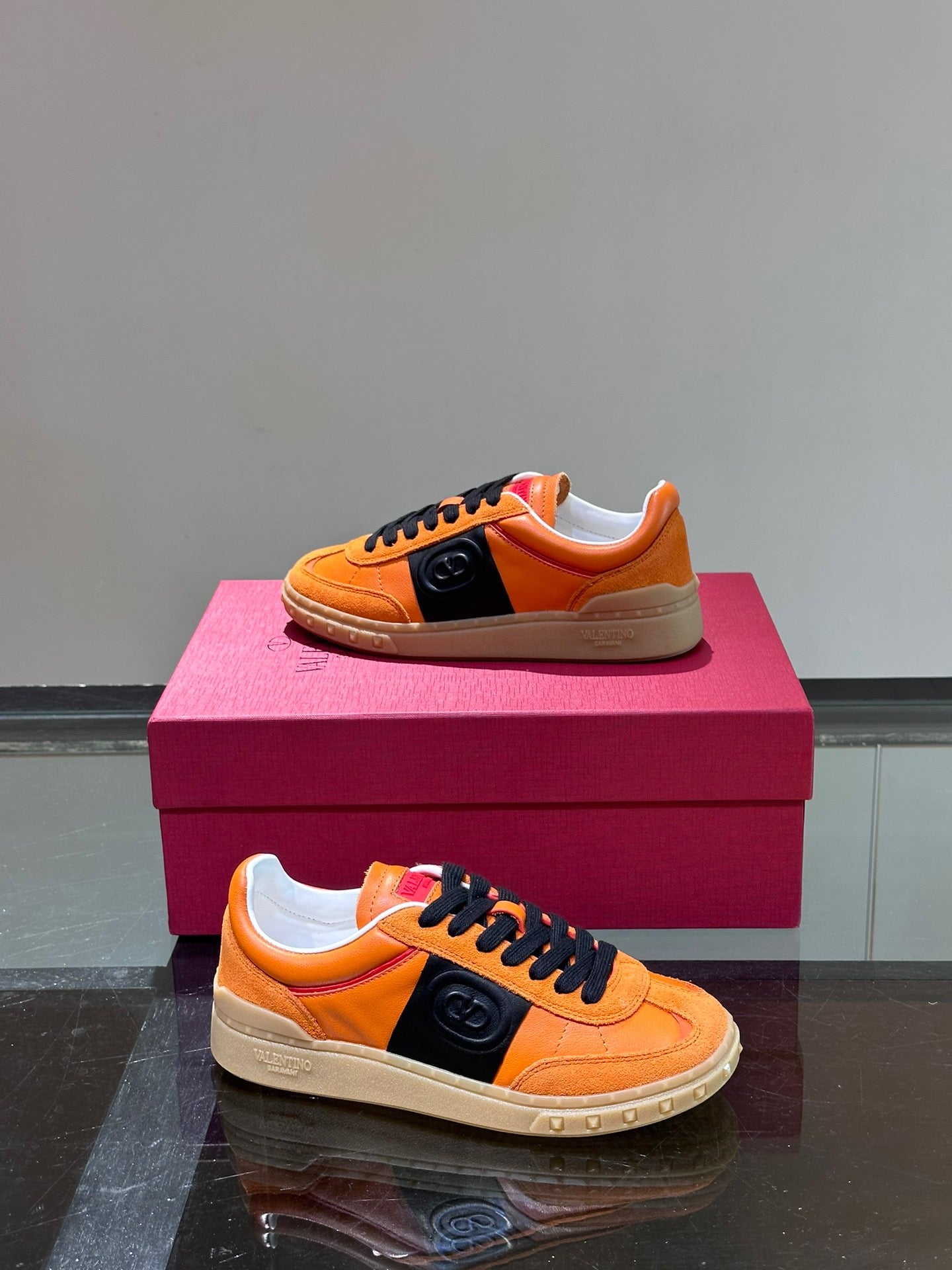 VAL Orange Shoes -175 Designer Sneakers