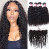 Peruvian Curly Hair 4 Bundles With 13x4 Lace Frontal 10A Virgin Human Hair Bundles With Frontal Deal hermosahair