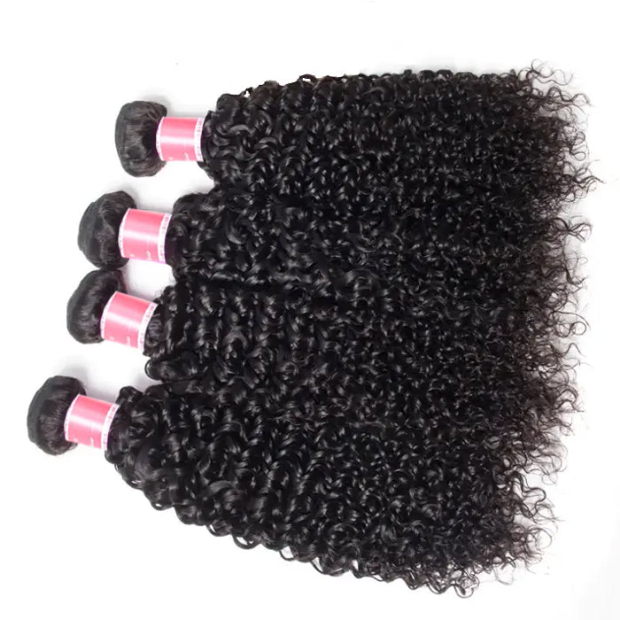 Peruvian Curly Hair 4 Bundles With 13x4 Lace Frontal 10A Virgin Human Hair Bundles With Frontal Deal hermosahair