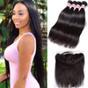 Malaysian Straight Hair 4 Bundles With 13X4 Ear To Ear Lace Frontal Natural Color hermosahair