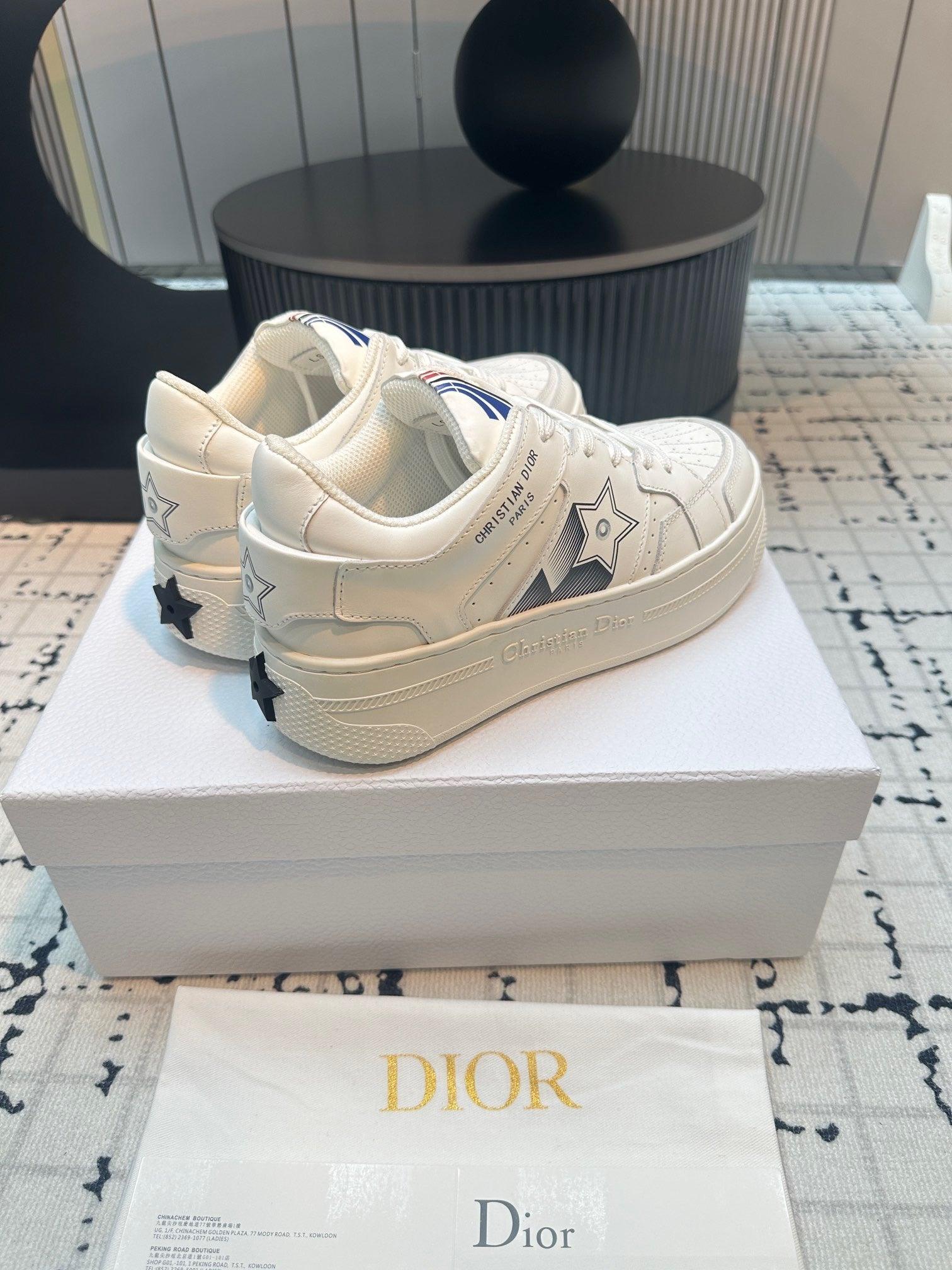 DOR Star Platform Sneaker White Calfskin and Suede-164