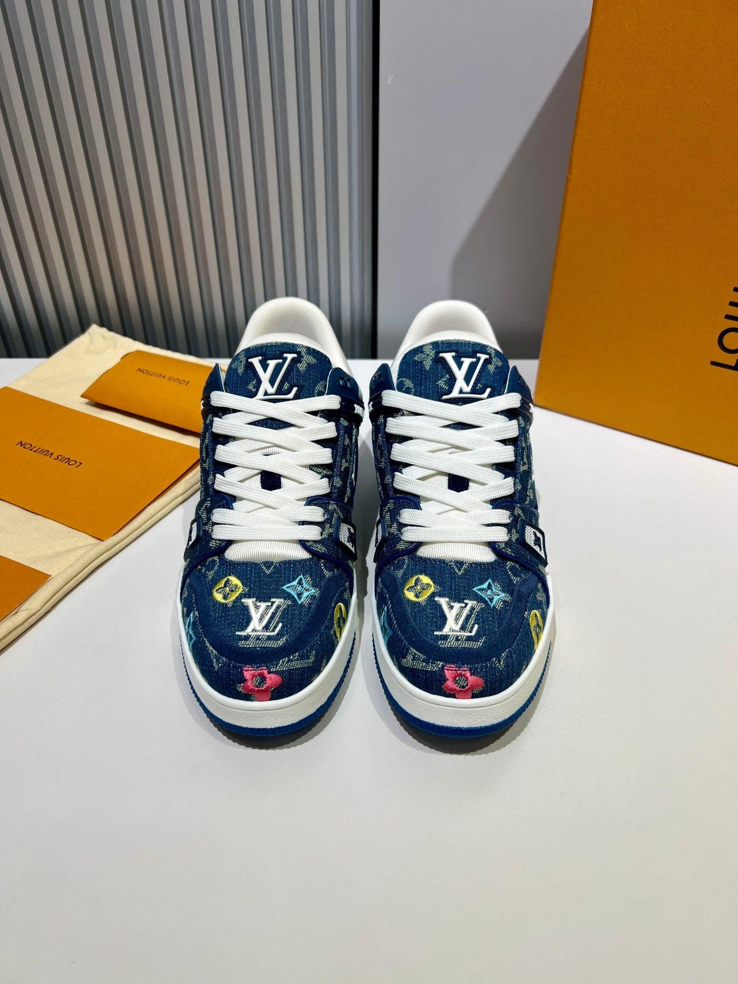 LUV Embroidered Denim Blue Trainer  Sneakers-076