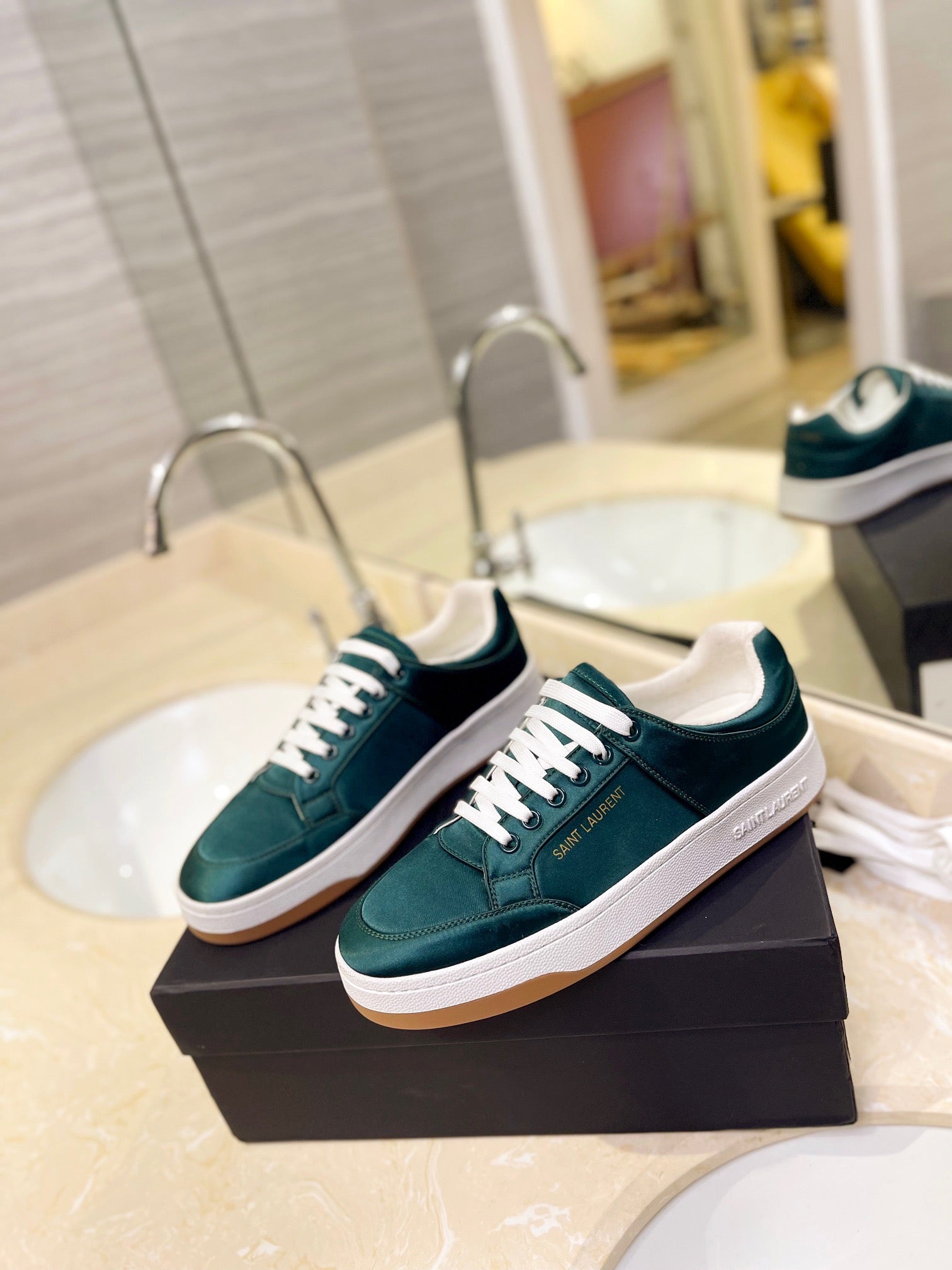 VSL Green Leather Sneakers-173