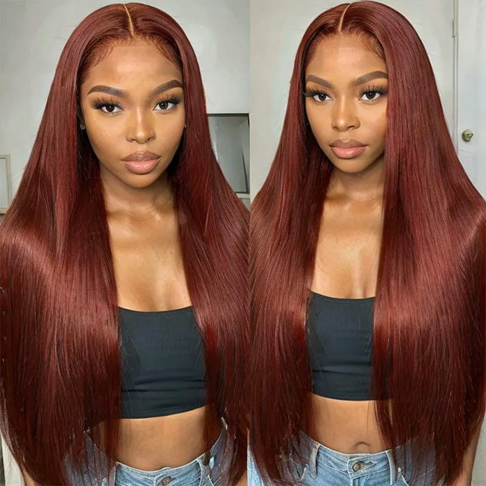 Reddish Brown Color Glueless Pre Cut HD Lace Closure Wigs Ready & Go Wig - 1984brand