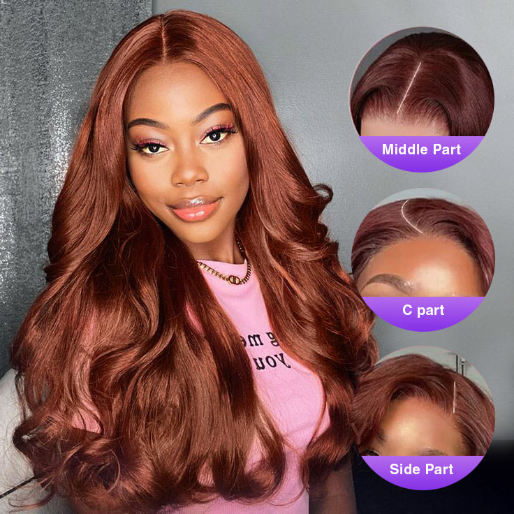 Reddish Brown Color Glueless Pre Cut HD Lace Closure Wigs Ready & Go Wig - 1984brand