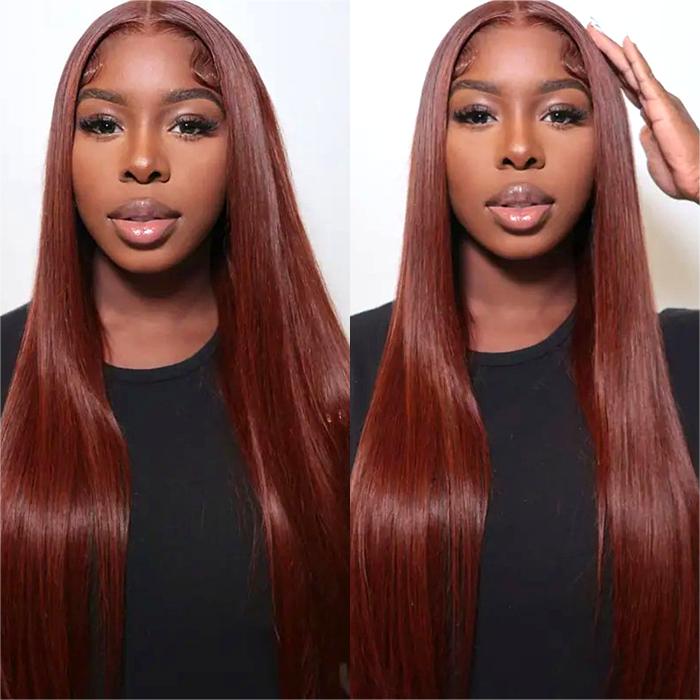 Reddish Brown Glueless Ready & Go Wigs Pre Cut Lace Closure Wigs - 1984brand