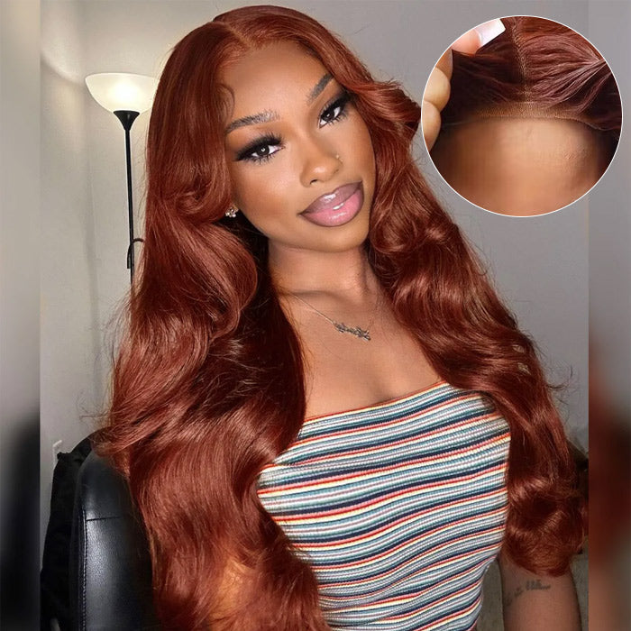 Reddish Brown Glueless Ready & Go Wigs Pre Cut Lace Closure Wigs - 1984brand