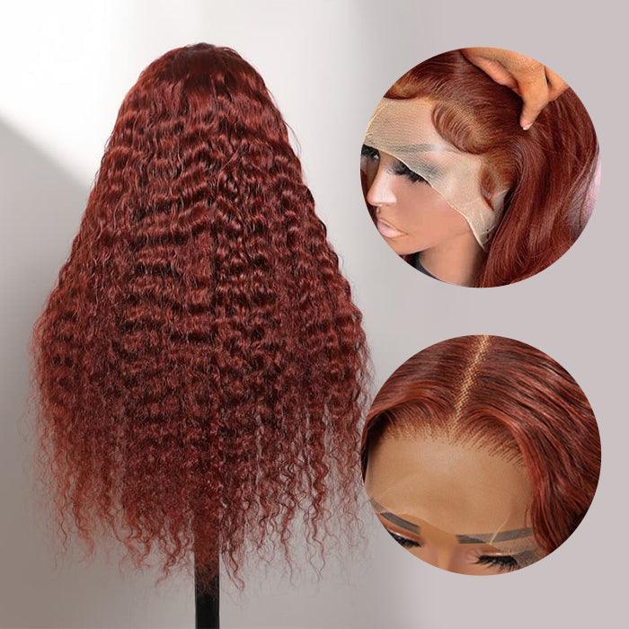 #33 Auburn Color Deep Wave 13x4/4x4 HD Lace Front Human Hair Wigs For Women High Quality Wigs - 1984brand