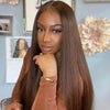 #4 Brown Wig Straight & Body Wave Natural Human Hair Wig Colored Lace Front Wigs - 1984brand