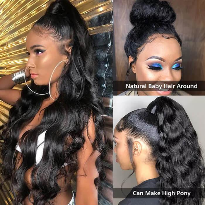 360 Lace Frontal Wigs Pre Plucked Undetectable Lace Body Wave Wigs hermosahair