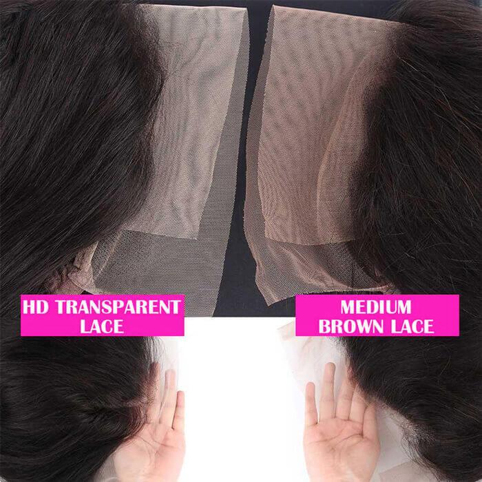 Deep Wave Human Hair 5x5 HD Transparent Lace Closure Wigs Glueless Brazilian Lace Wig For Women Hermosa Hair