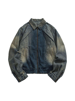 1984 High Street Hip-hop Distressed Washed Denim Jacket SP240808DTD4