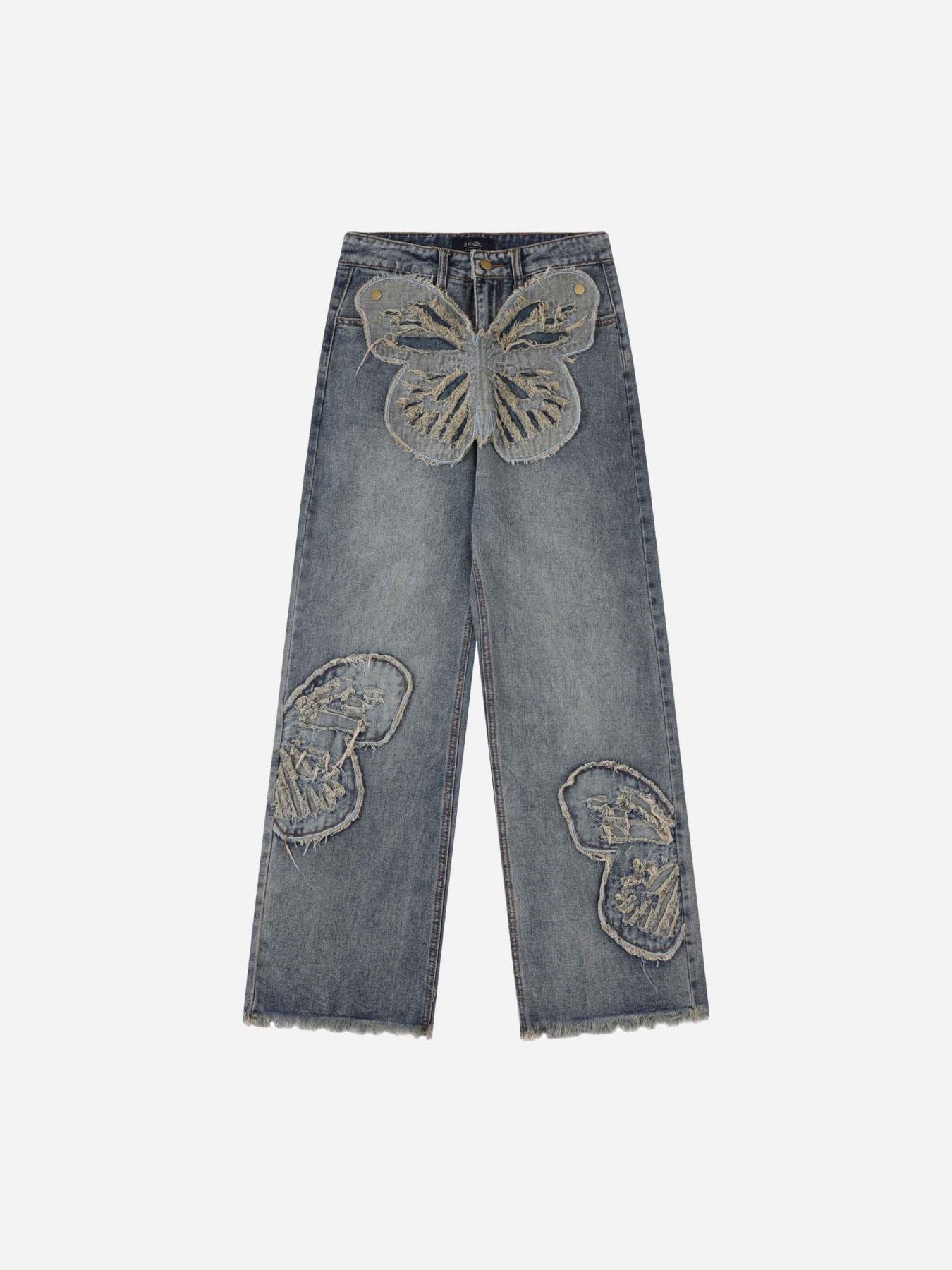 1984 Appliqued Butterfly Embroidered Jeans - 1984brand