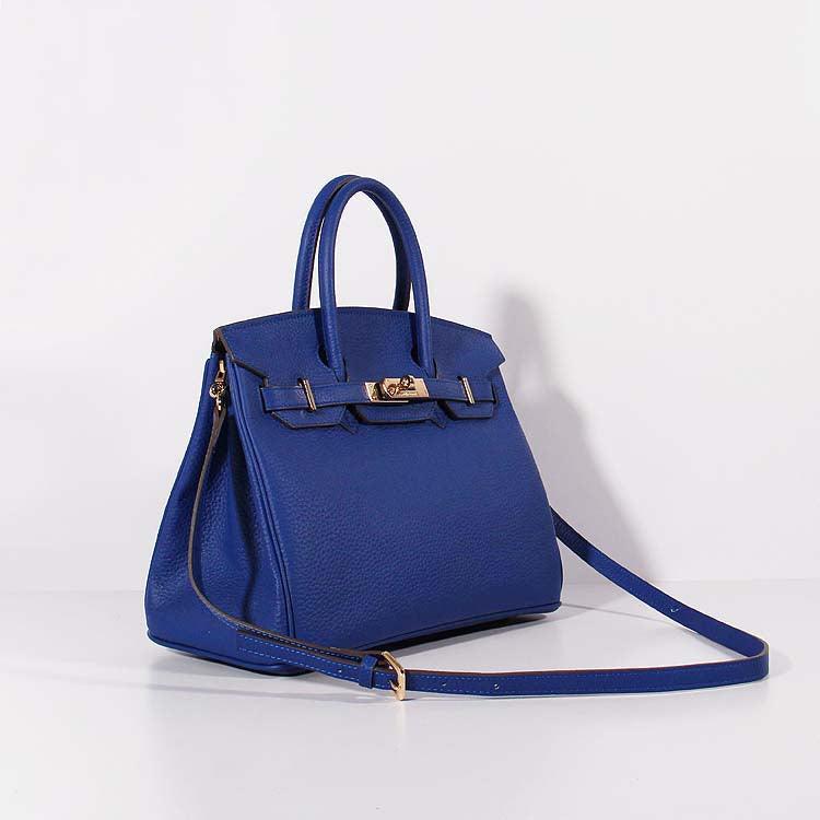 Birkin Bag Togo Leather with Strap Electric Blue Gold - sneakerlandnet