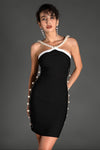 Trainatos Ring Embellished Pearl Dress Acmefun