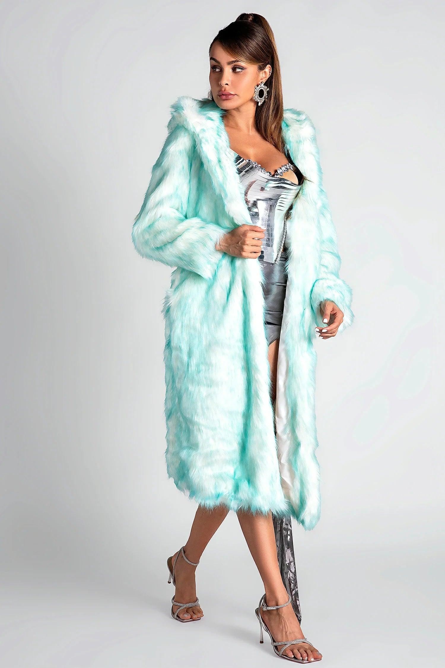 Molea LED Long Sleeve Fur Jacket Acmefun