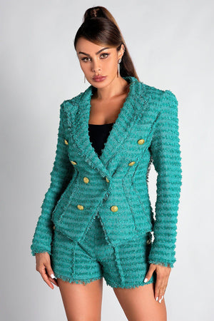 Polina Double Button Tweed 2 Piece Set Acmefun