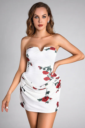 Pulas Off Shoulder Floral Pleat Dress Acmefun