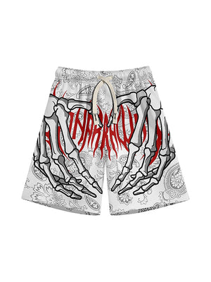 1984 Skull Hand Print Hip-hop Shorts