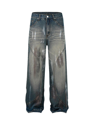 1984 High Street Hip Hop Distressed Washed Jeans