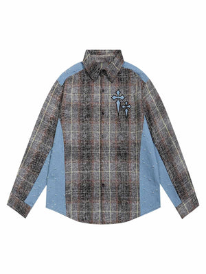 1984 High Street Ripped Patchwork Shirt