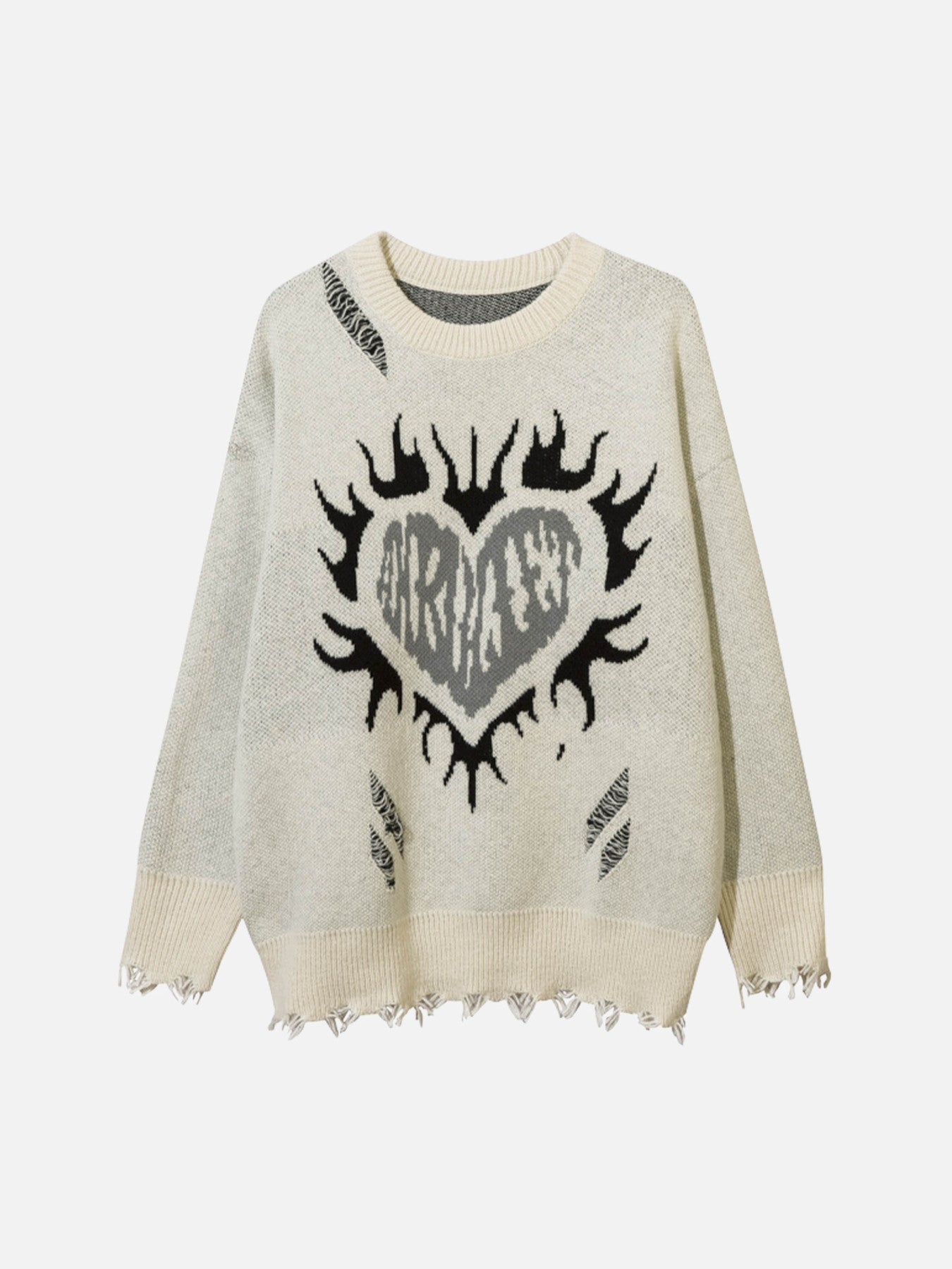 1984 Creative Flame Heart Sweater SP230921F3S3