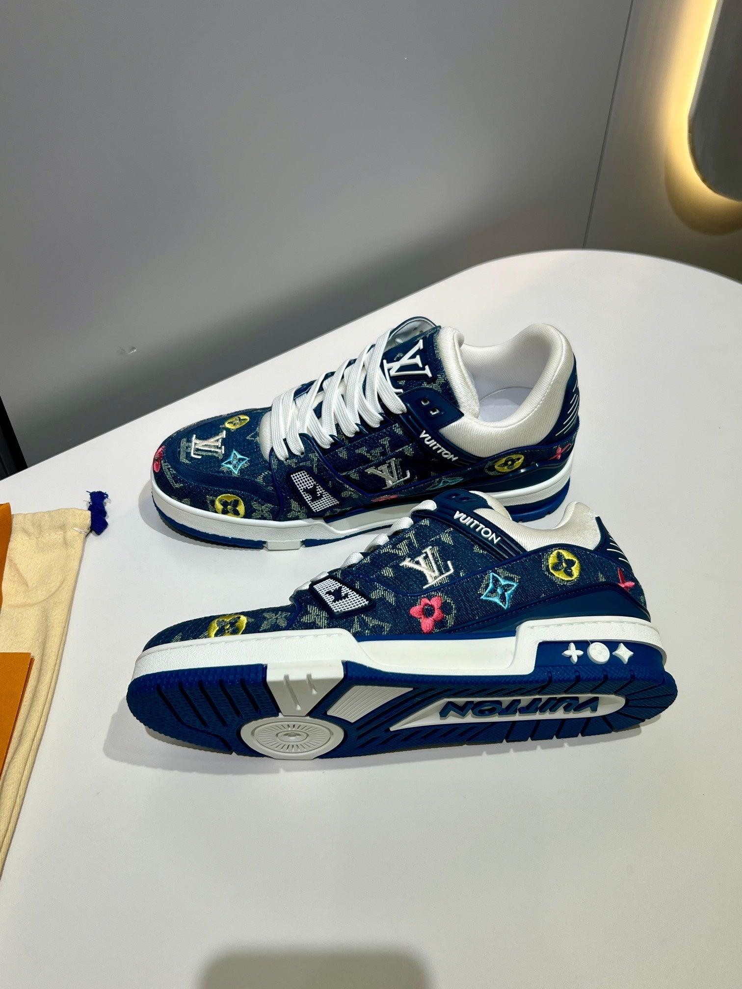 LUV Embroidered Denim Blue Trainer  Sneakers-076