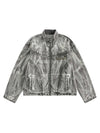 1984 Hip-hop Distressed Washed Printed Denim Jacket SP240808KI8C
