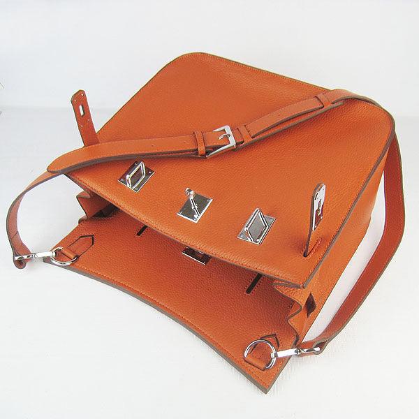 Leather Shoulder bag H6508 orange silver Kilta bags