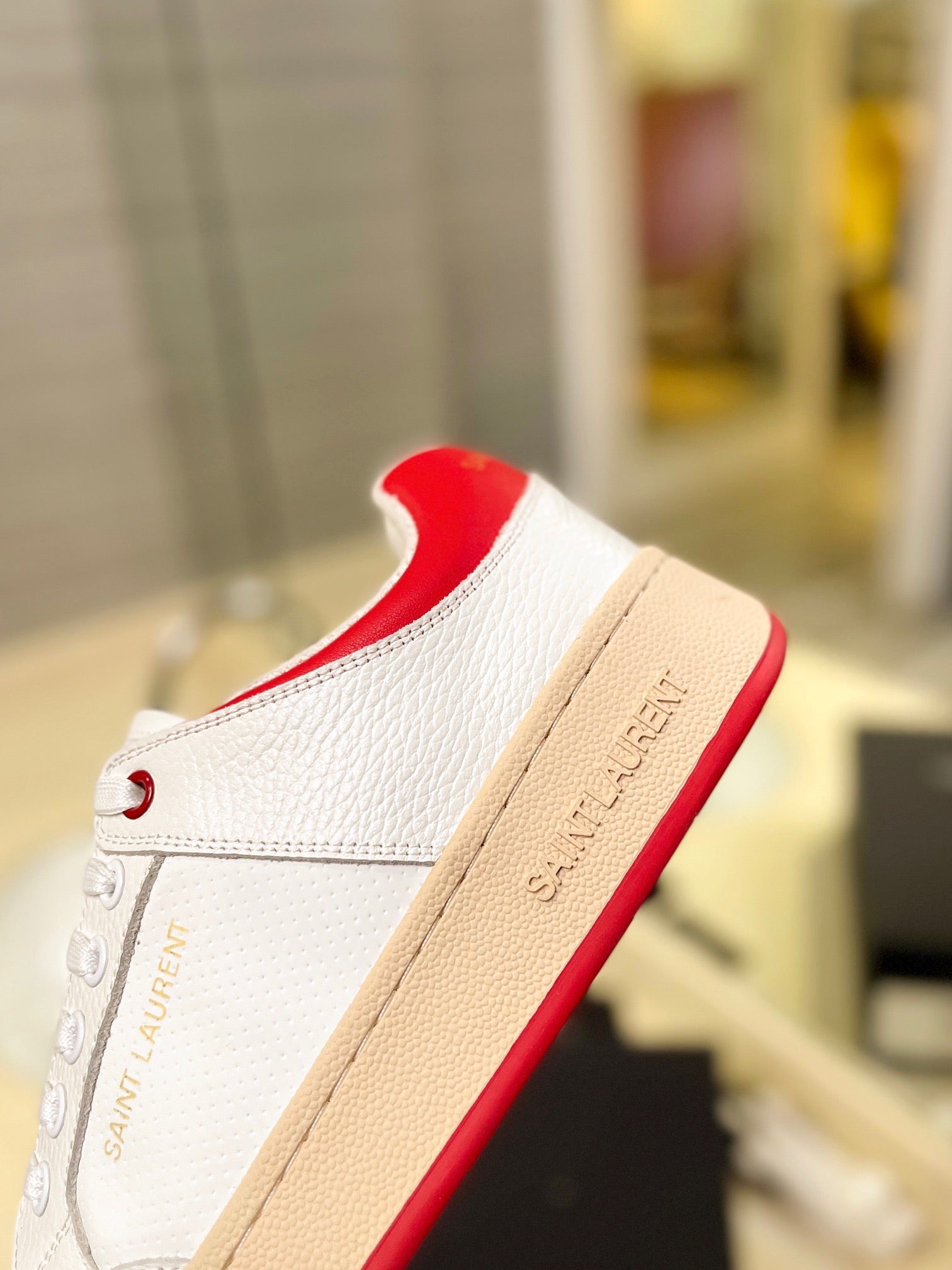 VSL White and Red Leather Sneakers-171