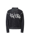 1984 Letter Jacquard Reversible Graphic Sweater