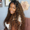 Water Wave Human Hair Lace Front Wigs #1B/30 Highlight Brown Wigs Hermosa Hair