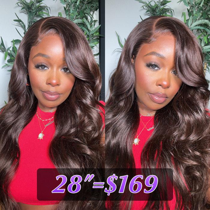 #4 Chocolate Brown 8*5 Pre Cut HD Lace Closure Wigs Glueless Ready & Go Wig - 1984brand