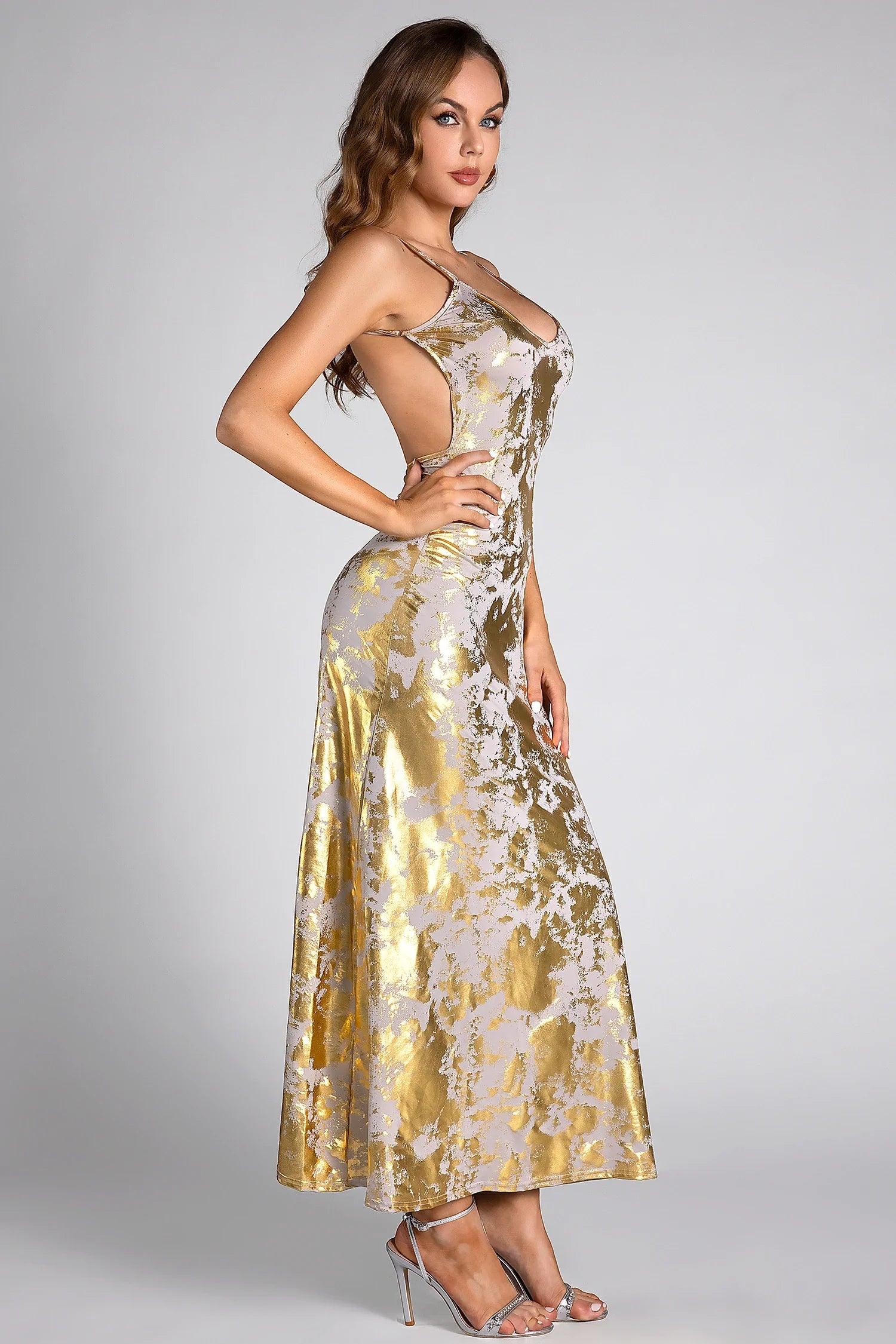 Shirley Gold Sprinkle Semi-forma Dress Acmefun