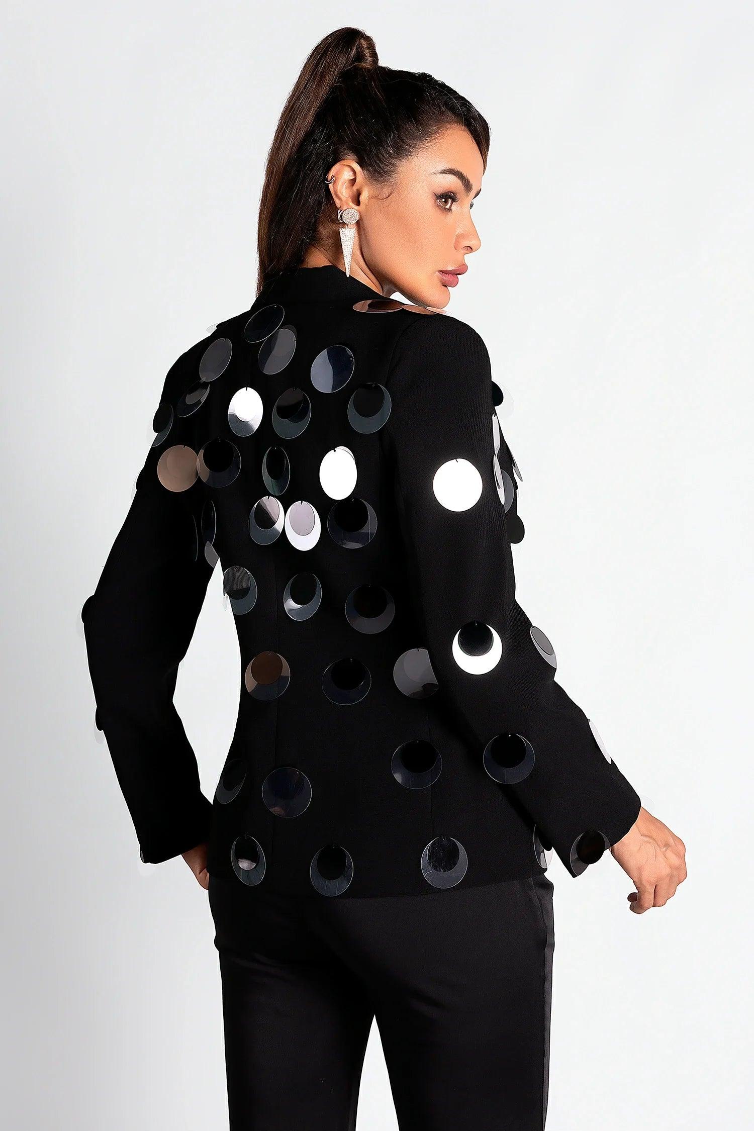 Padubast Sequin Embellished Blazer Top Acmefun