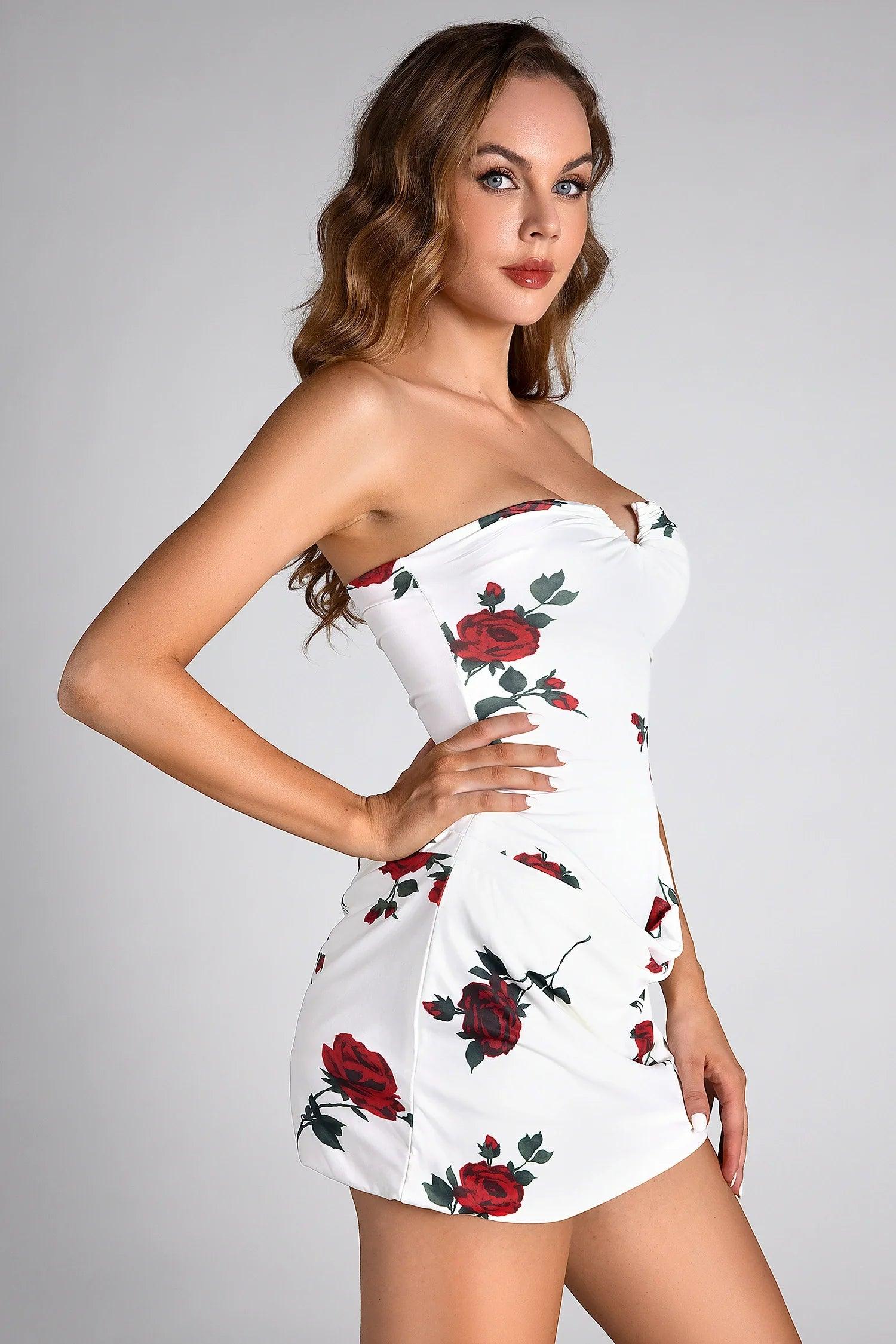 Pulas Off Shoulder Floral Pleat Dress Acmefun