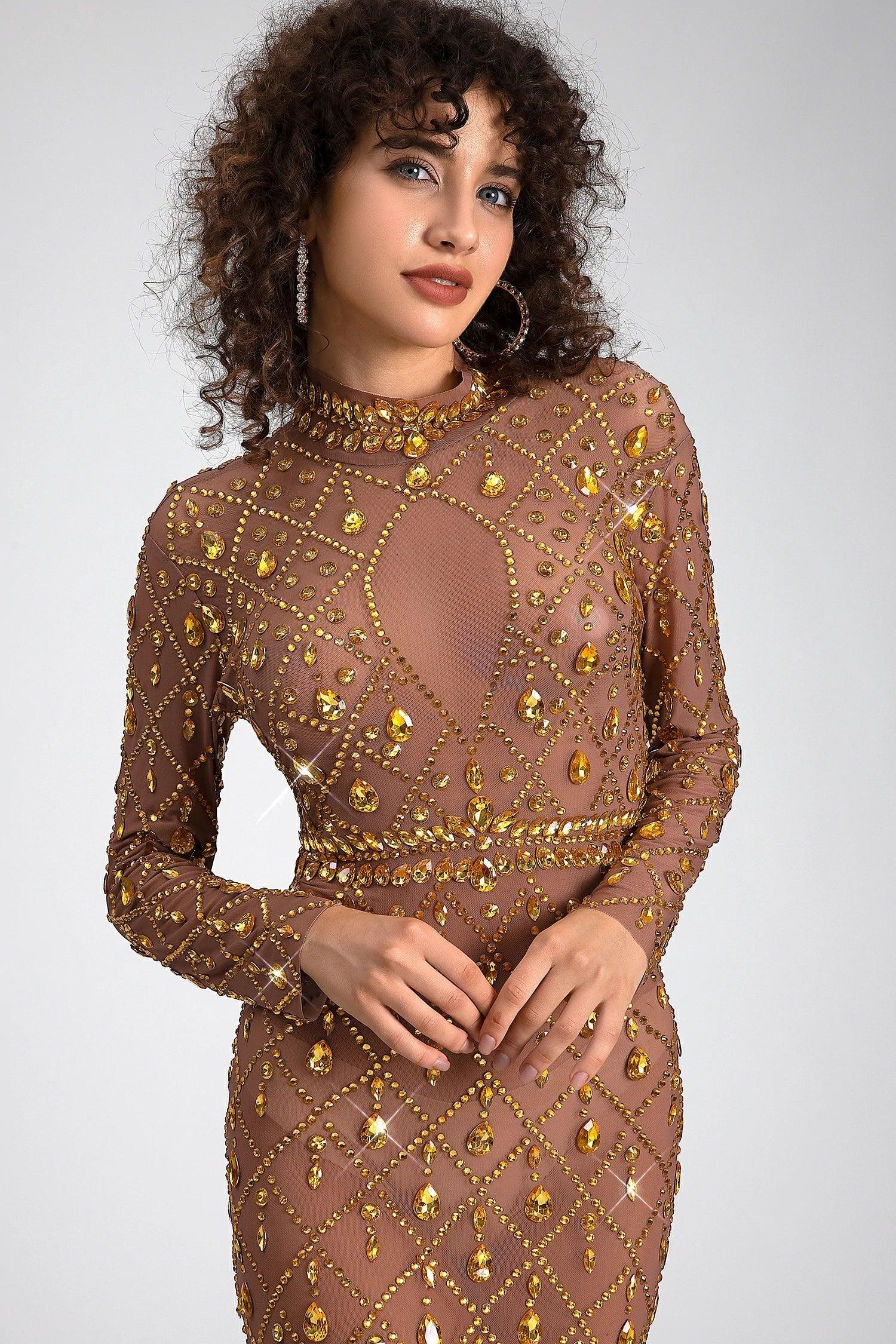 Pre-Sale Buride Mesh Crystal Embellished Dress