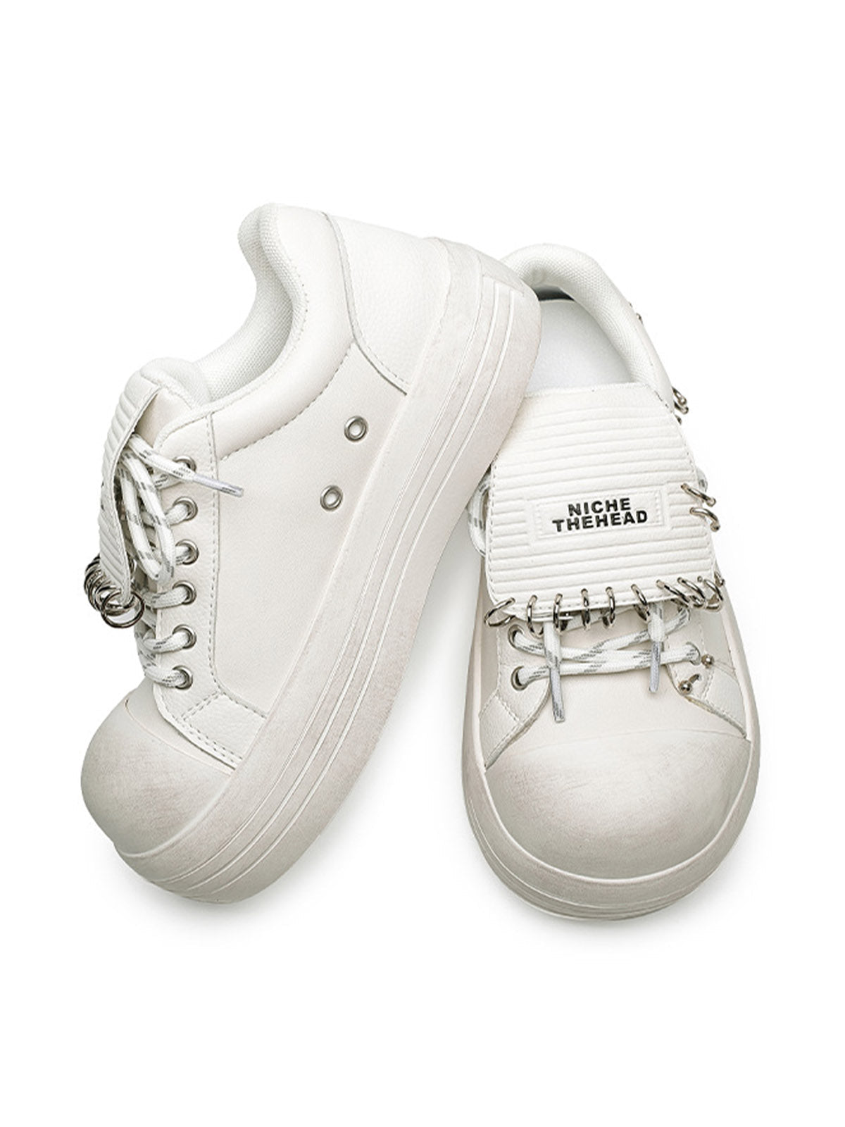 Sneakerhill Punk Metal Ring Platform Sneakers - 1984