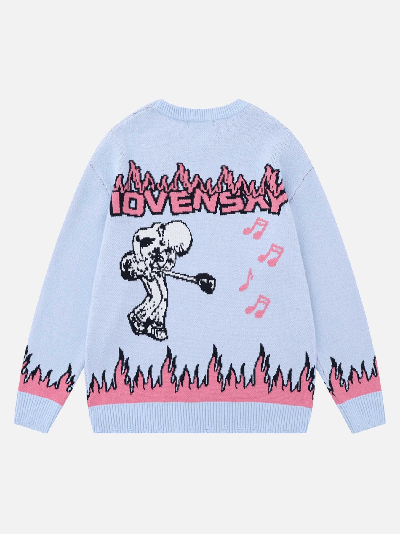 1984 Rock Anime Flame Crew Neck Sweater SP230918AWJJ