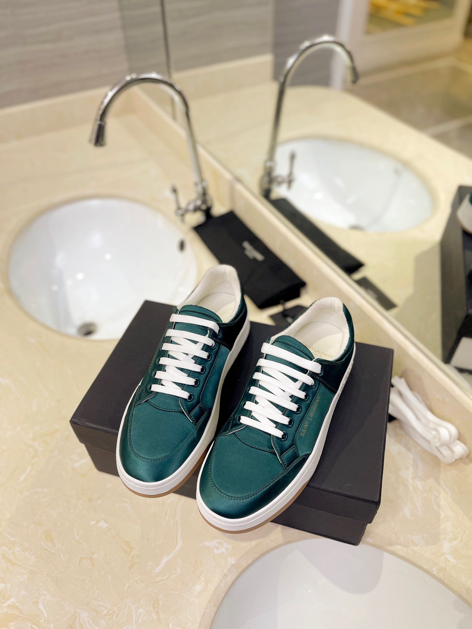 VSL Green Leather Sneakers-173