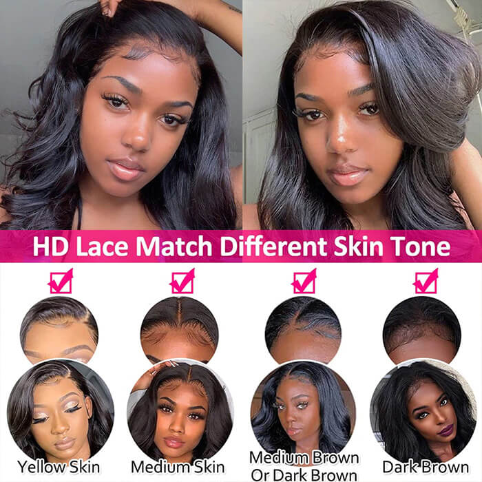 Skin Melt HD Lace Wigs 13*6 Lace Frontal Wigs Glueless Human Hair Wigs hermosahair