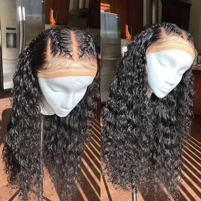 Water Wave Lace Frontal Wigs 100% High Quality Virgin Human Hair Wigs 150% Density hermosahair