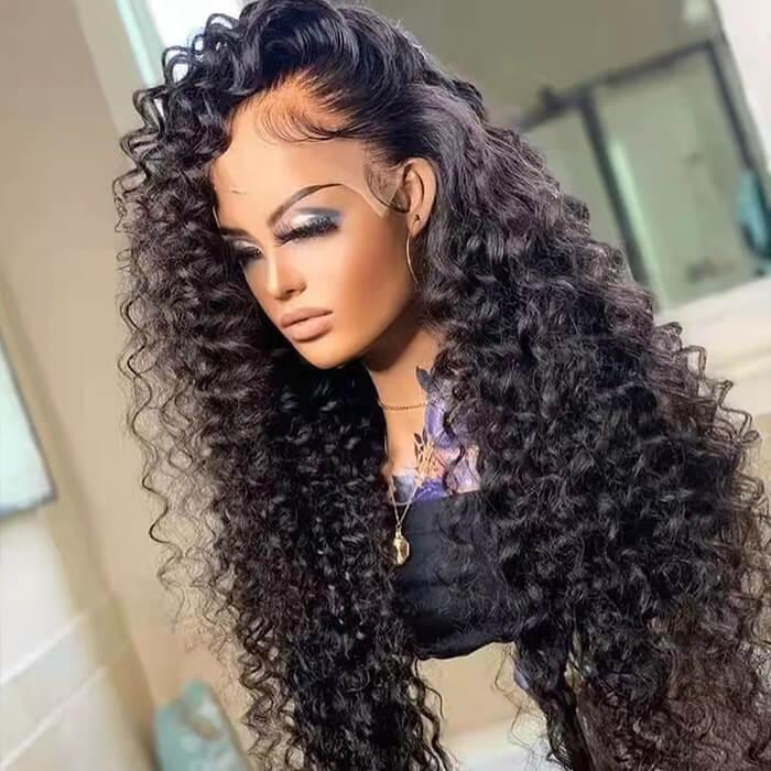 13*4 HD Lace Front Wigs  Deep Wave Transparent Lace Human Hair Wigs - 1984brand