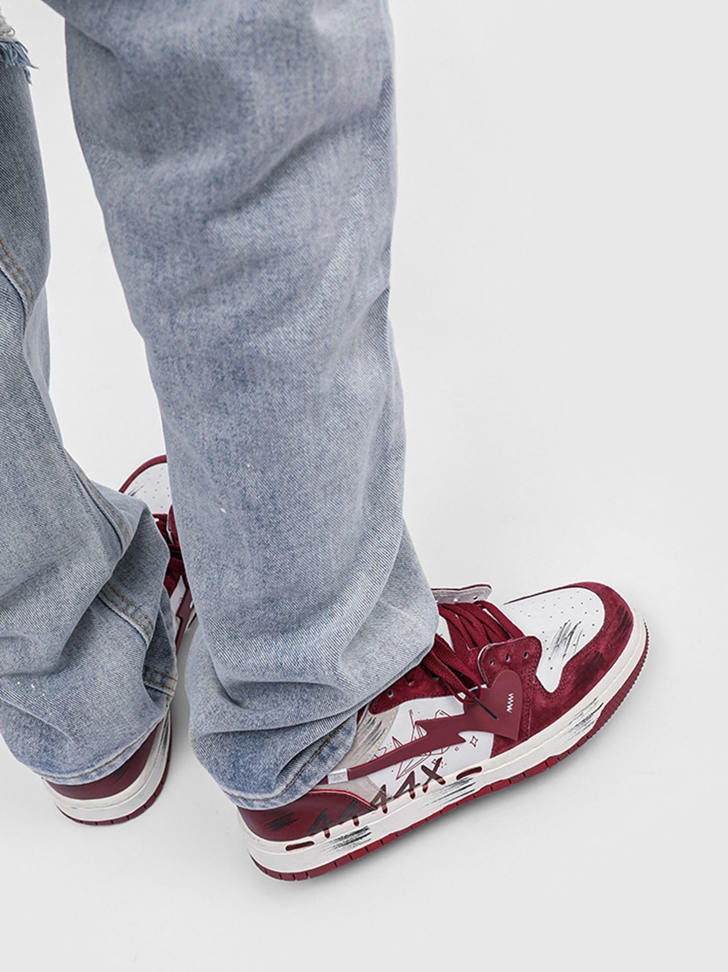 Vintage Contrast Color Graffit  Skate Shoes - 1984