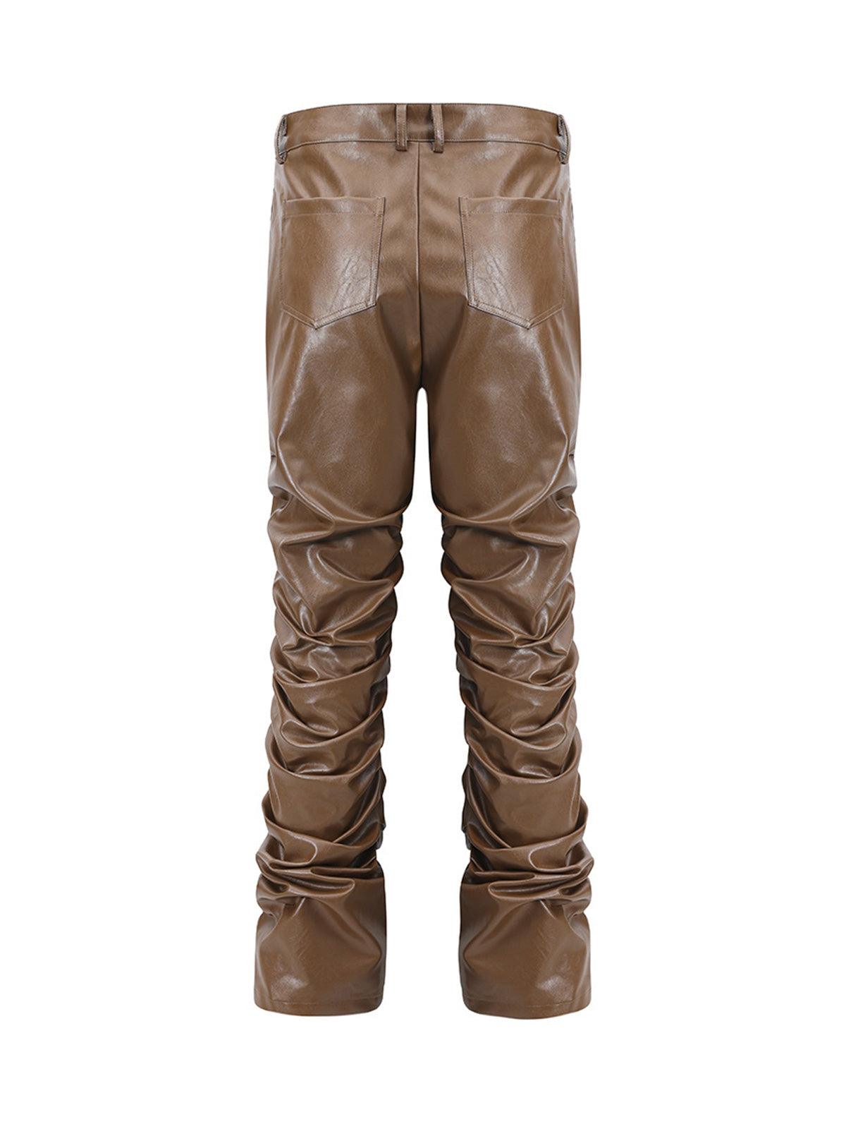 1984 Punk Style Pleated Leather Pants - 2195